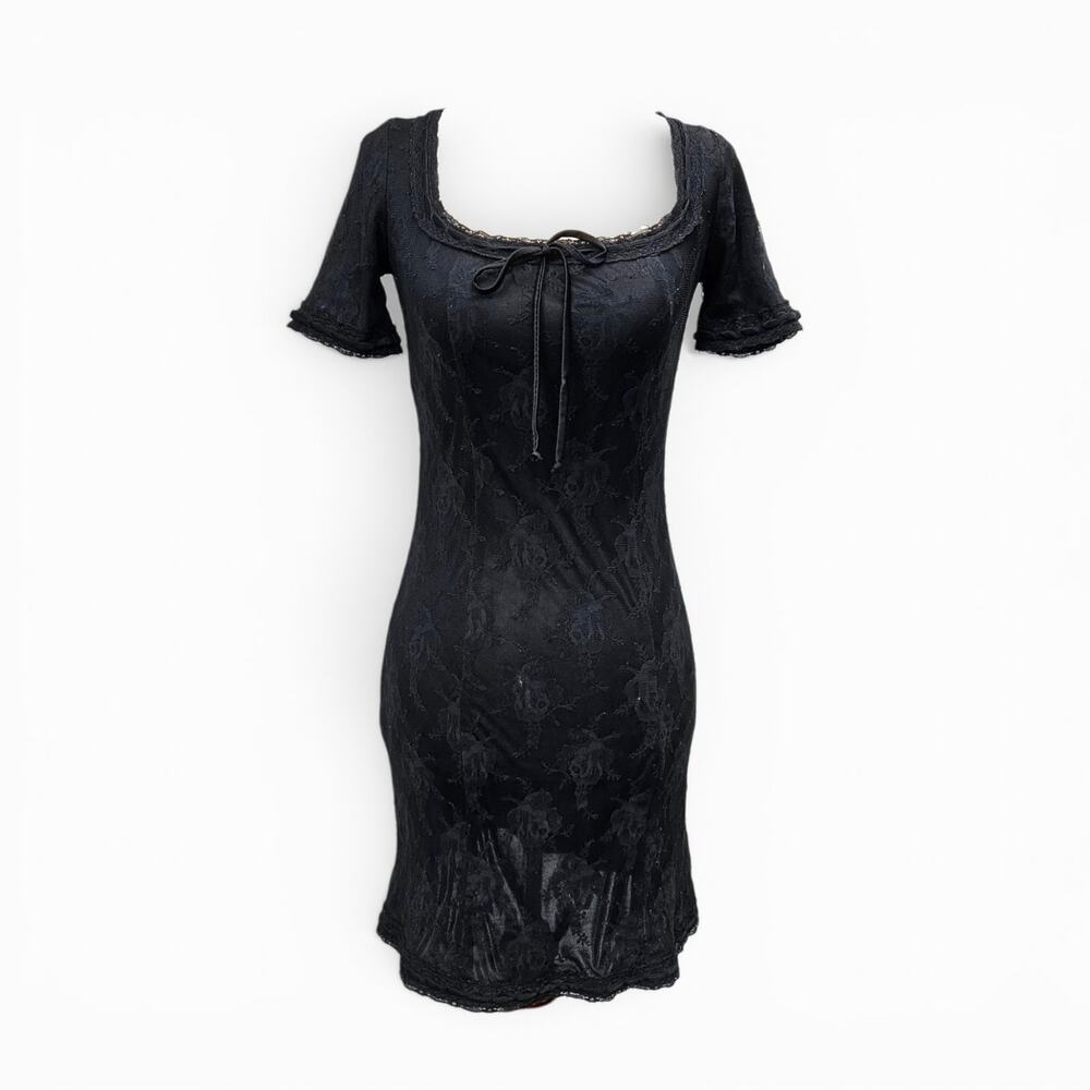 Y2k Betsey Johnson Milkmaid Lace Dress Midi - Size Small